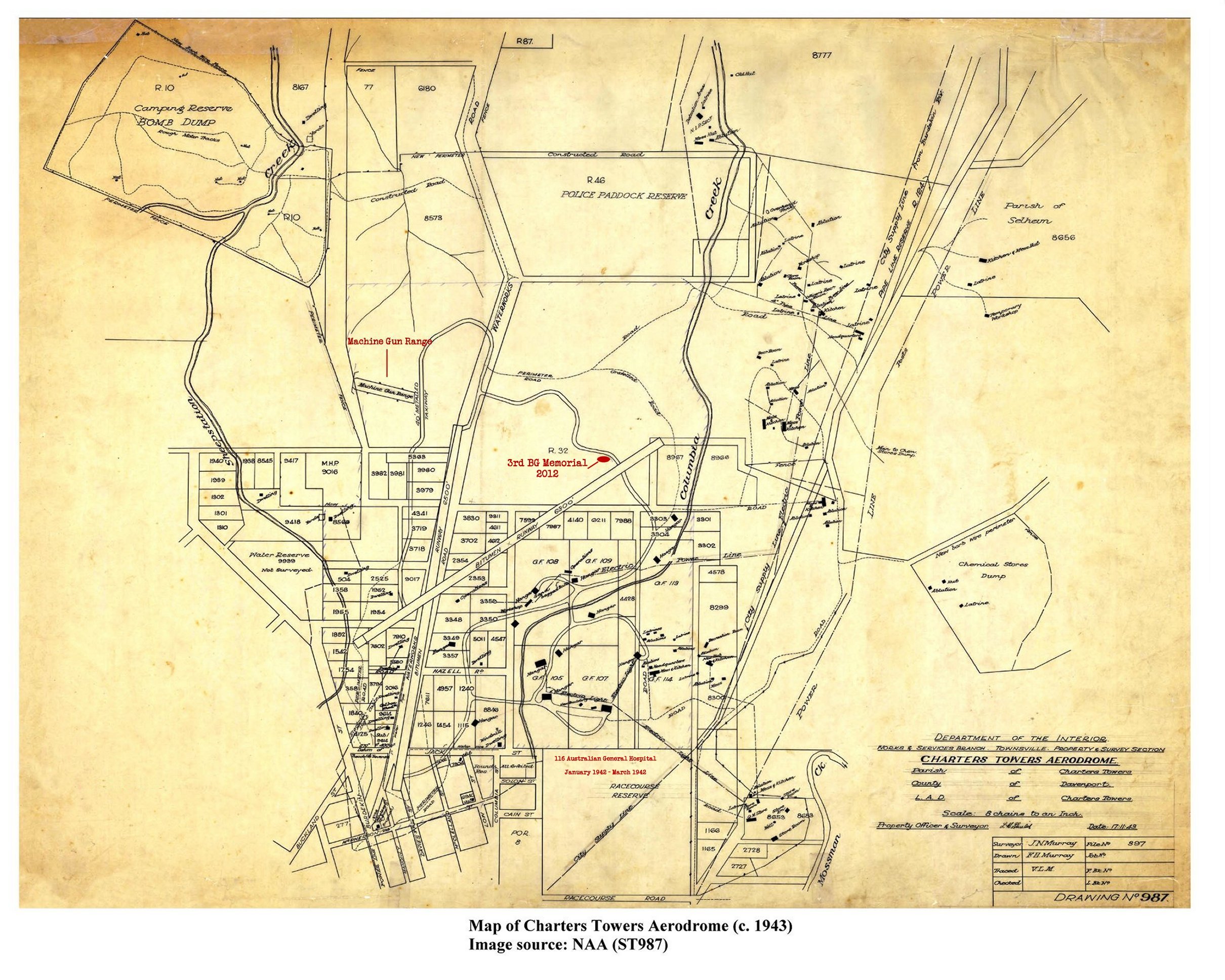 Map Of Charters Towers Aerodrome (c. 1943) 4 